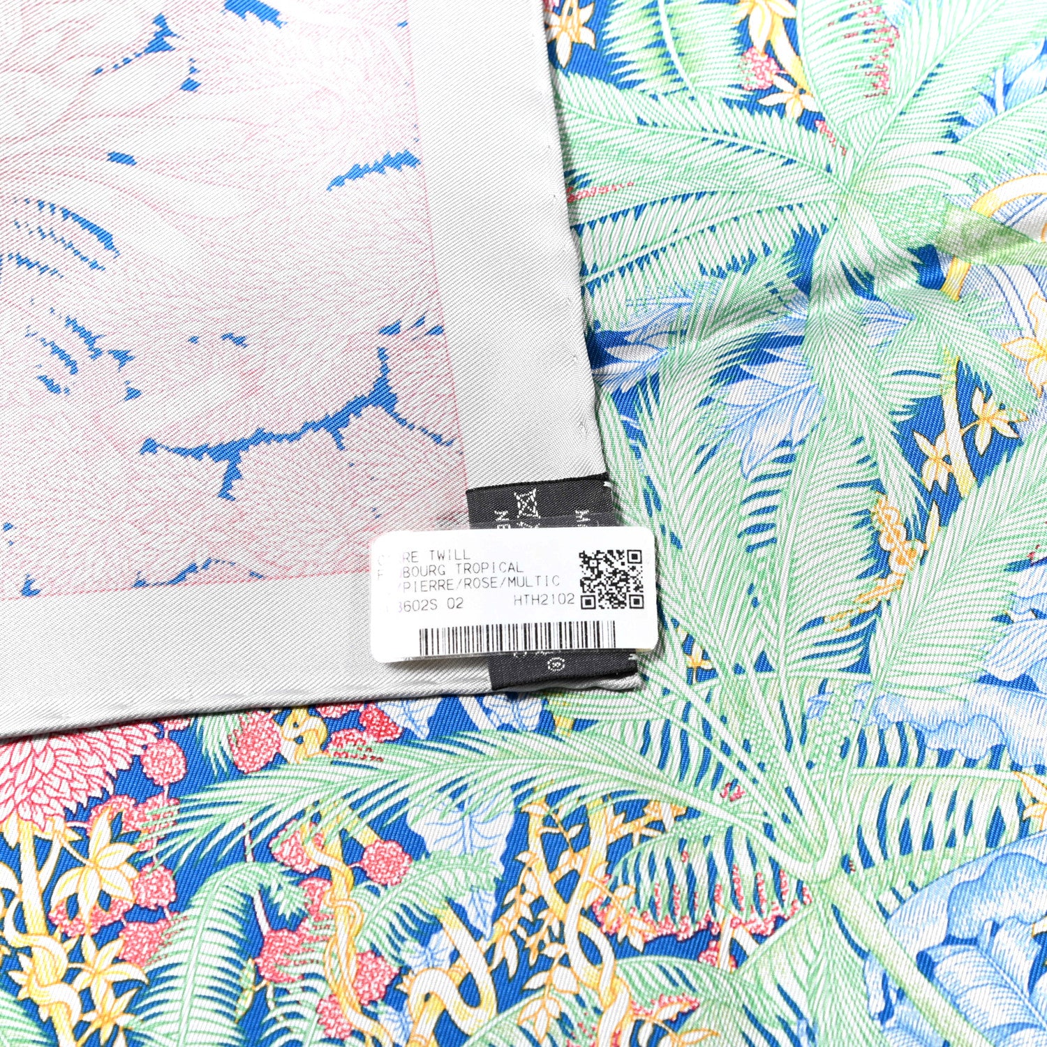 Hermes Silk Faubourg Tropical Scarf 90 Pierre Rose Multicolor 2 of 6