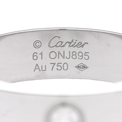 Cartier 18K White Gold 3 Diamond 5.5mm LOVE Ring 61 9.5 4 of 6