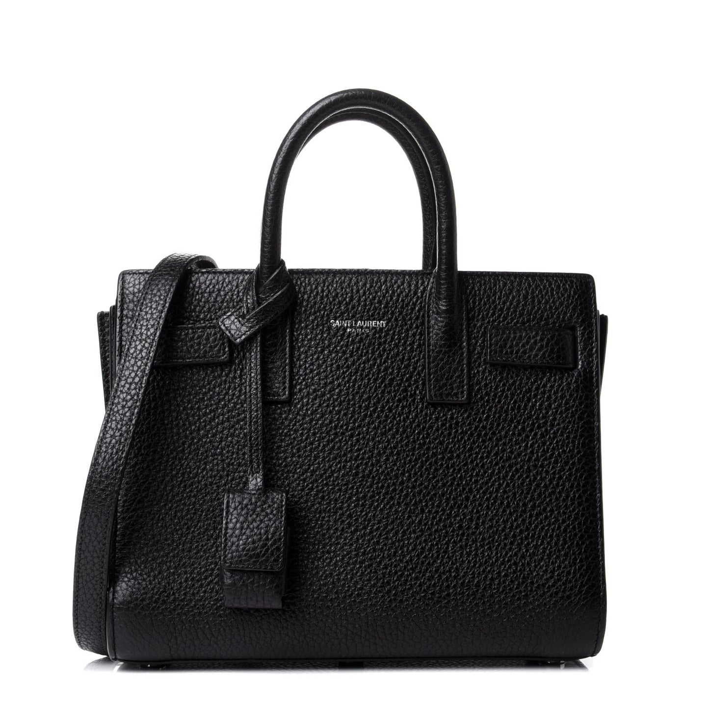 Grained Calfskin Nano Sac De Jour Black