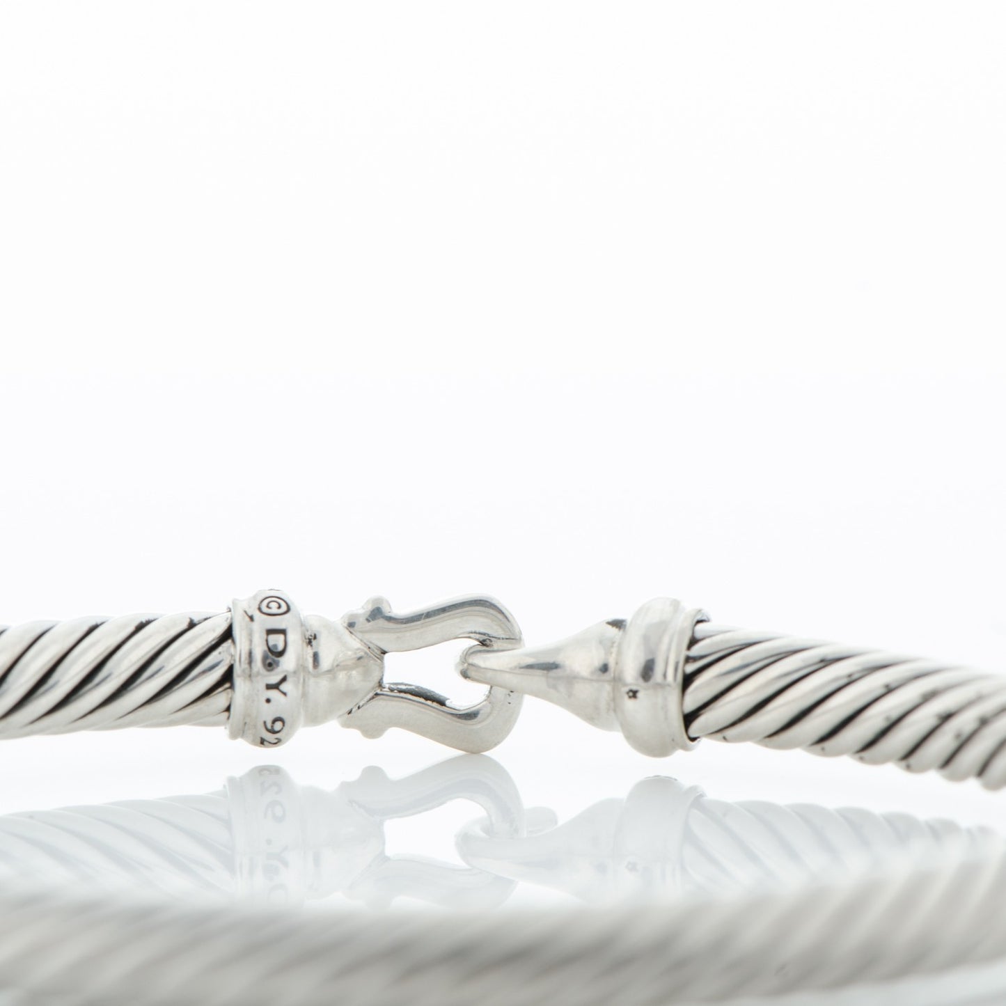 Sterling Silver Diamond 5mm Cable Buckle Bracelet