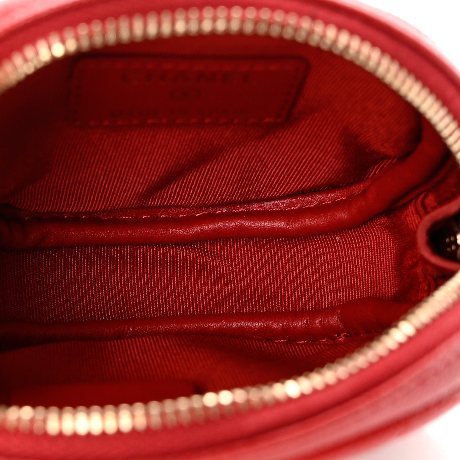 Chanel Caviar Quilted Zip Around Classic Coin Purse Red 5 of 7
