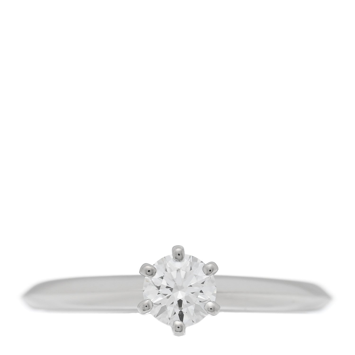Tiffany Platinum Diamond .31ct Solitaire Engagement Ring 52 6 1 of 4