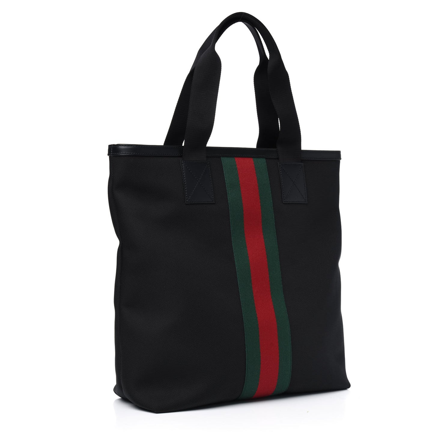 Techno Canvas Web Vertical Tote Black