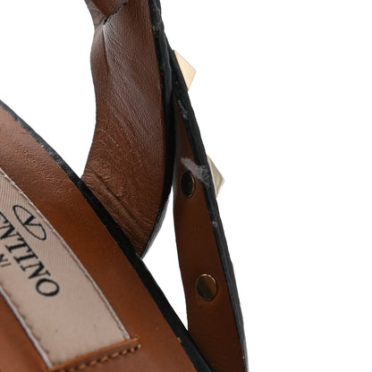 Valentino Garavani Pebbled Calfskin Rockstud Ankle Strap Sandals 38.5 Black 9 of 11