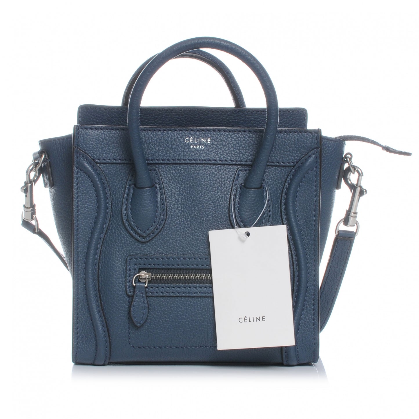 Drummed Leather Nano Luggage Blue