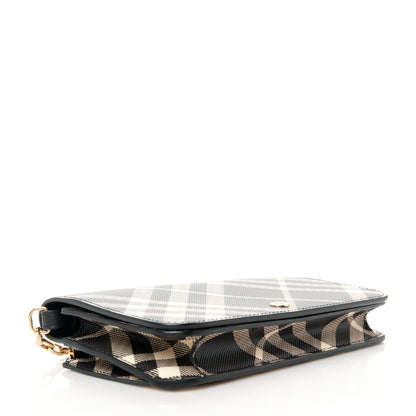 Burberry Check Chain Strap Wallet Black Calico 4 of 9