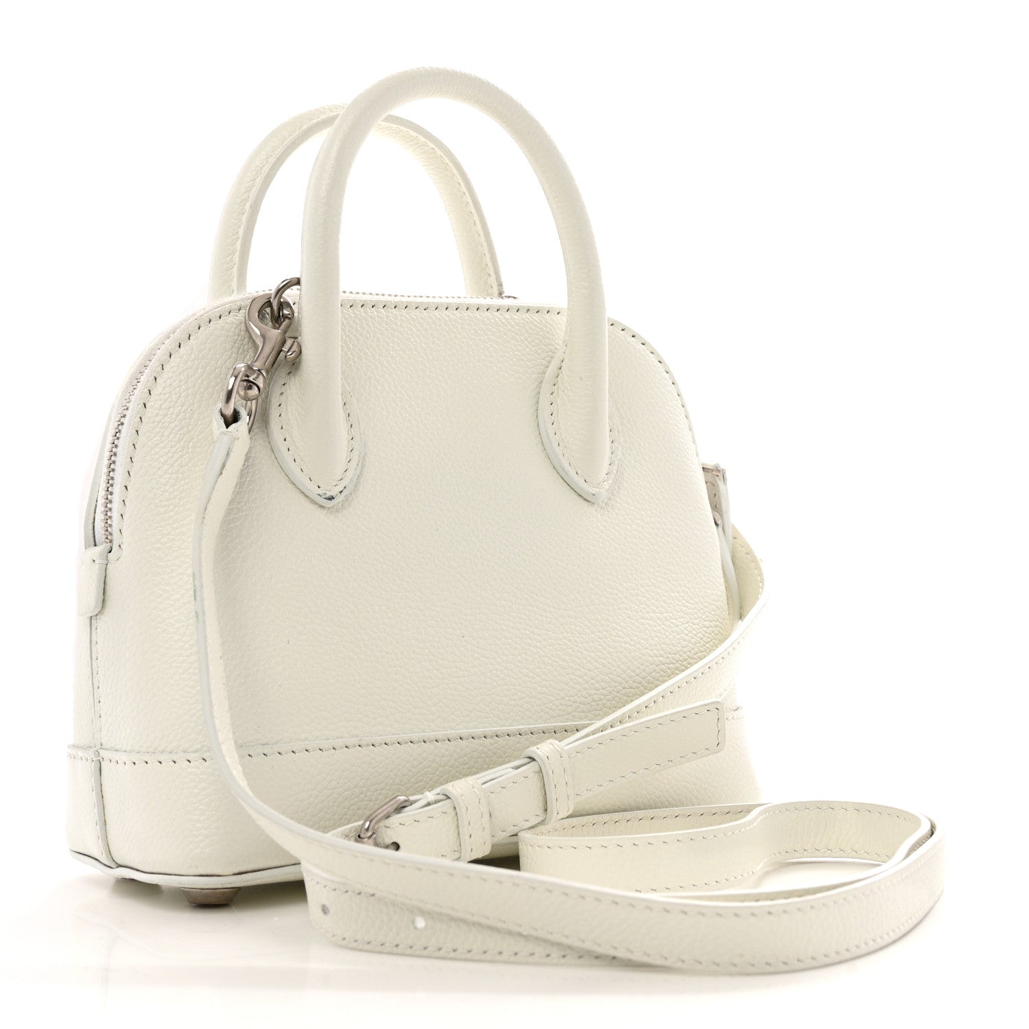 Balenciaga Grained Calfskin XXS Ville Top Handle Bag White Black 3 of 17