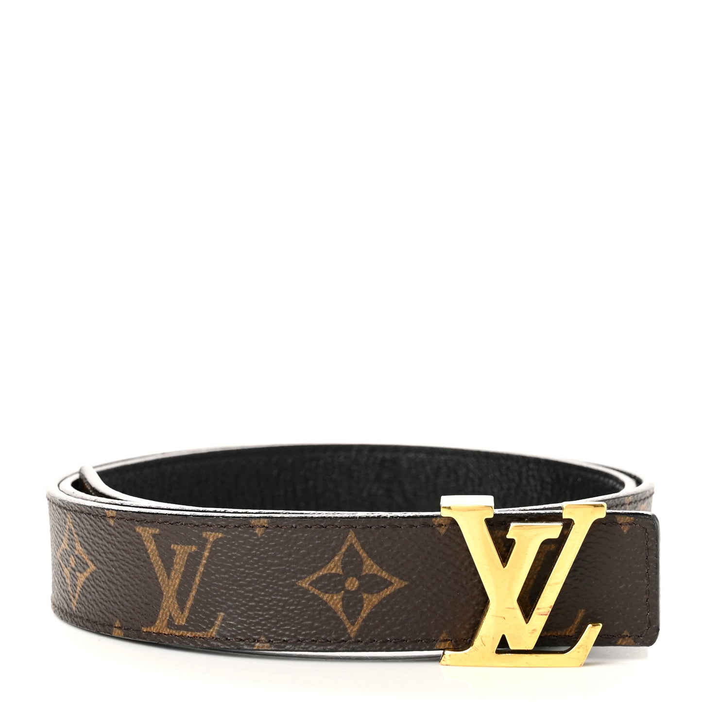 Calfskin Monogram 30mm LV Initiales Reversible Belt 90 36 Black