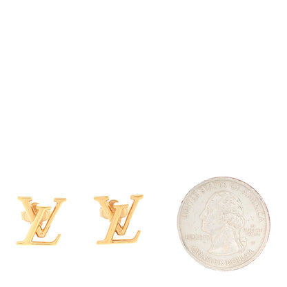 Louis Vuitton Metal LV Iconic Earrings Gold 2 of 5