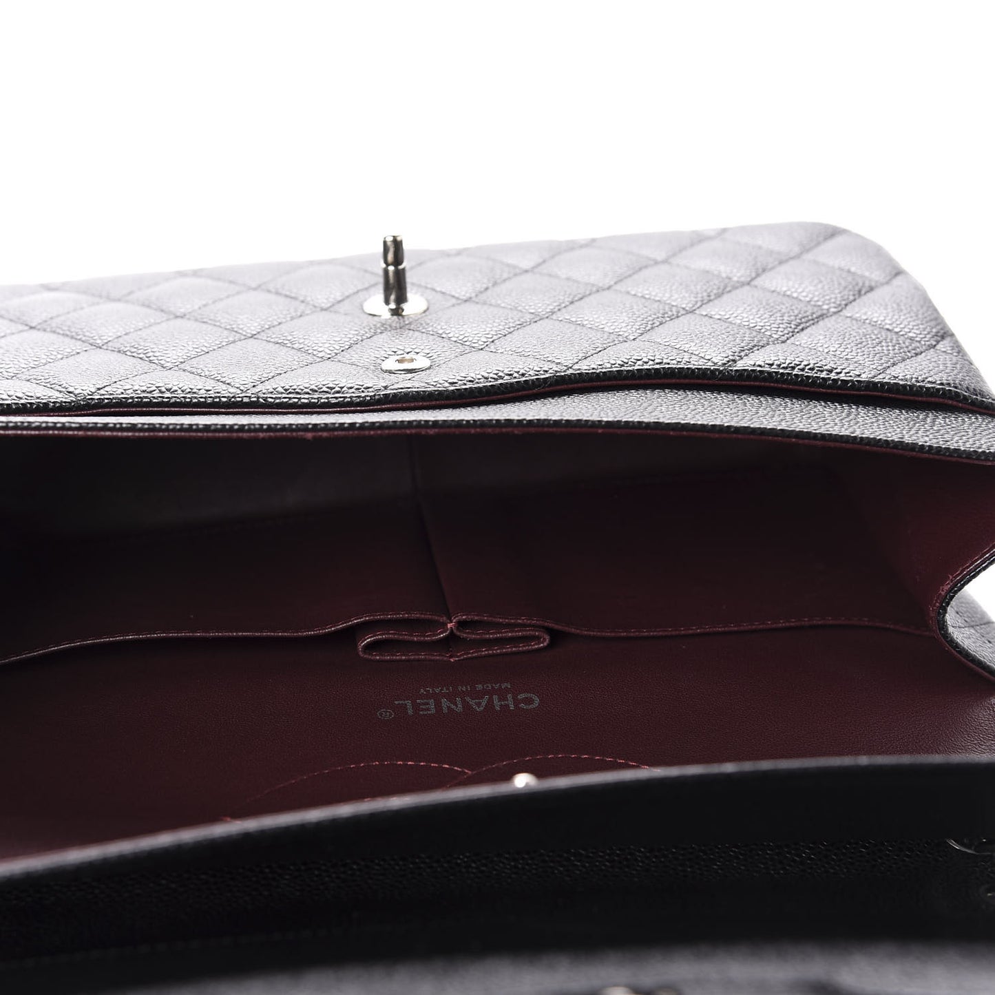 Caviar Quilted Jumbo Double Flap Black