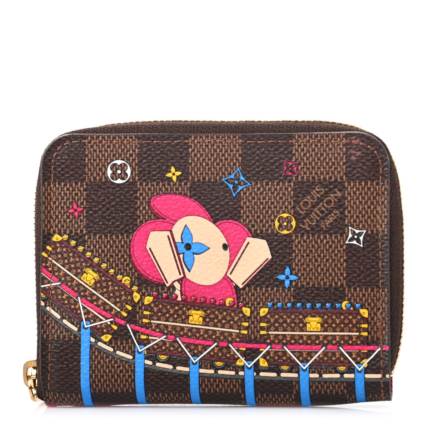 Louis Vuitton Damier Ebene 2020 Christmas Animation Roller Coaster Zippy Coin Purse Pivoine 1 of 7