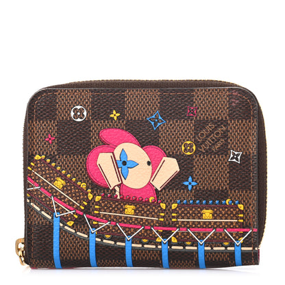 Louis Vuitton Damier Ebene 2020 Christmas Animation Roller Coaster Zippy Coin Purse Pivoine 1 of 7