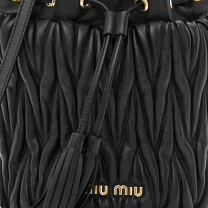 Miu Miu Nappa Matelasse Small Bucket Bag Black 9 of 11