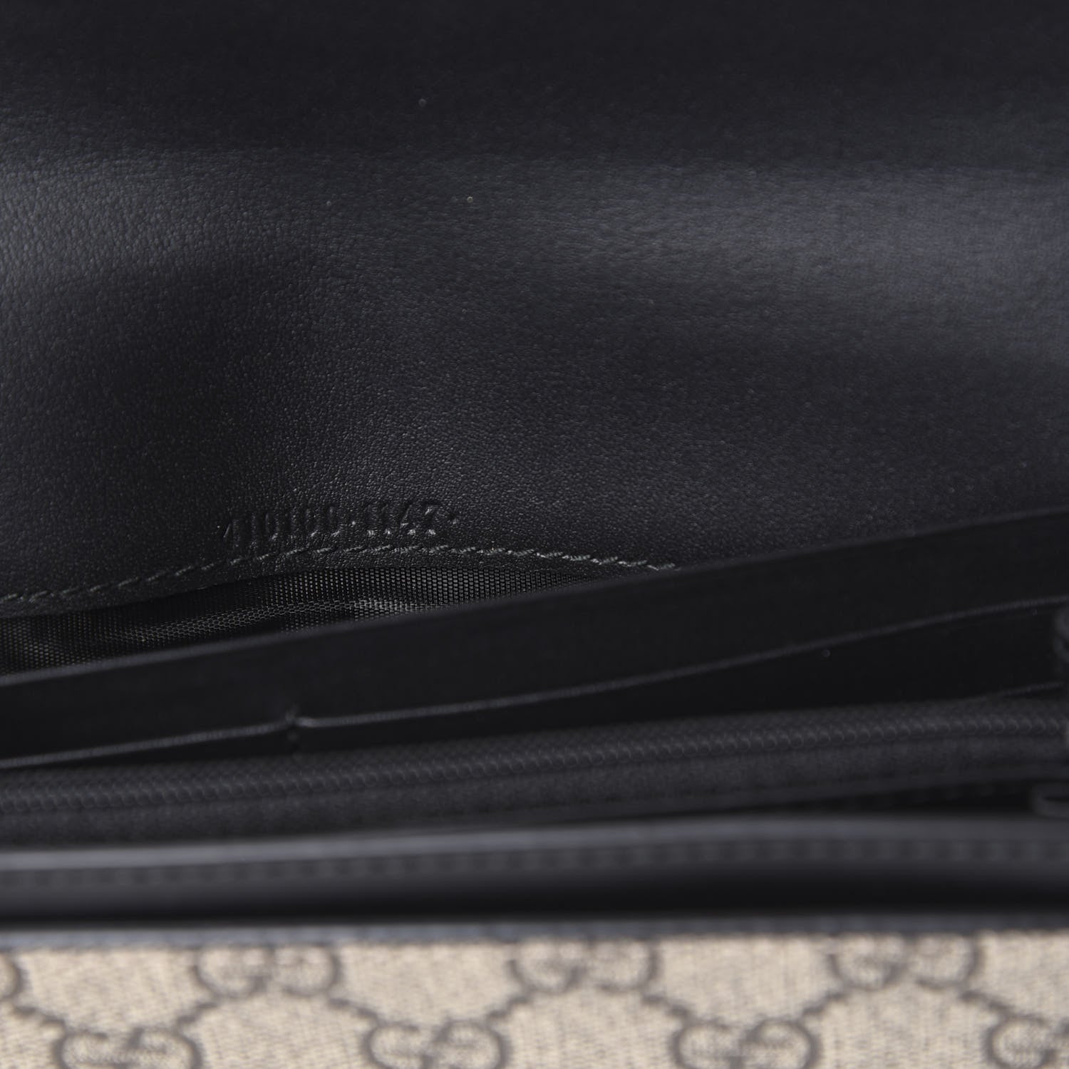 Gucci Calfskin GG Supreme Monogram Continental Wallet Black 7 of 9
