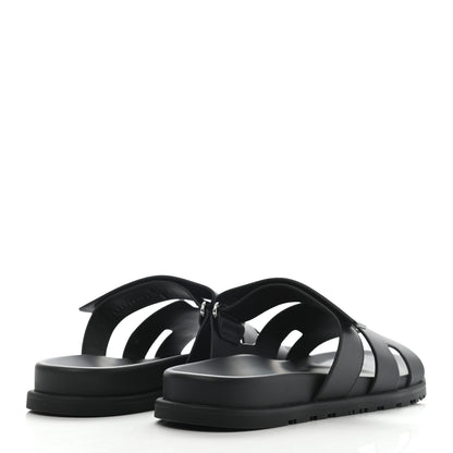 Hermes Calfskin Mens Chypre Sandals 43 Black 4 of 8