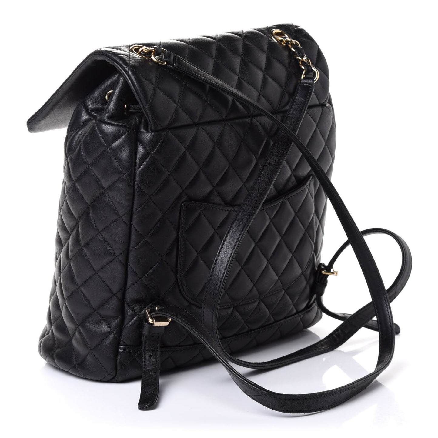 Calfskin Quilted Large Urban Spirit Backpack Black