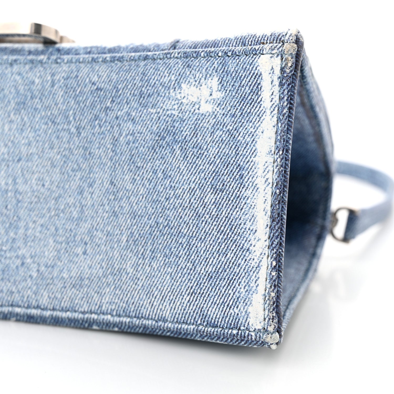 Balenciaga Nappa Denim Printed Small Hourglass Top Handle Bag Denim Blue 9 of 9