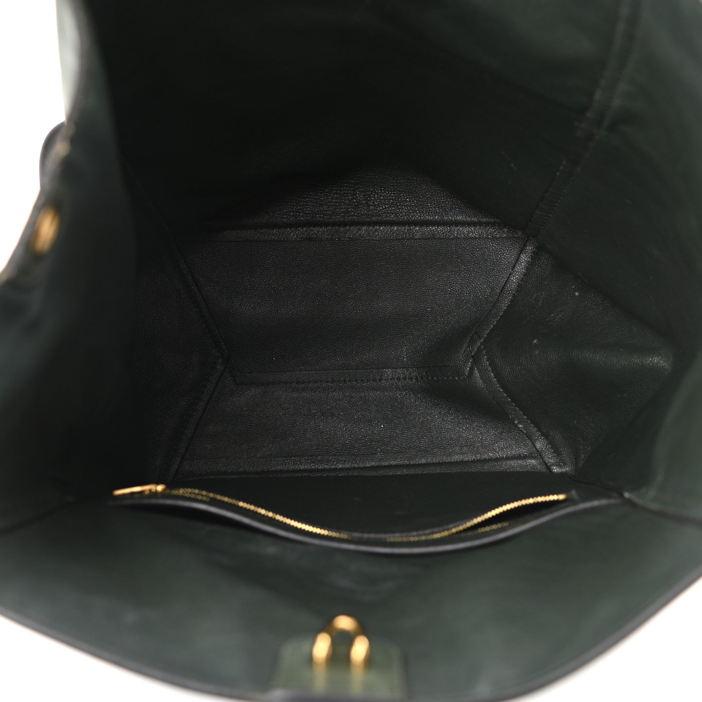 Natural Calfskin Seau Sangle Bucket Green