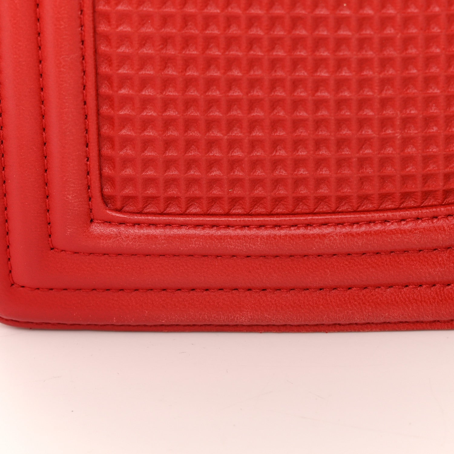 Chanel Lambskin Embossed New Medium Boy Cube Flap Red 16 of 21