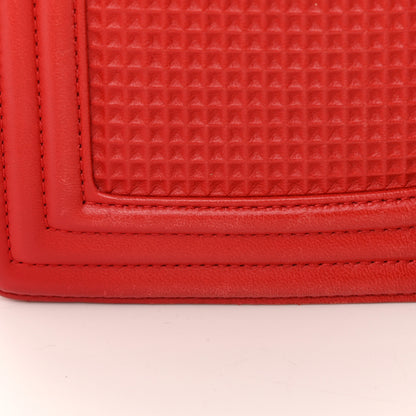 Chanel Lambskin Embossed New Medium Boy Cube Flap Red 16 of 21