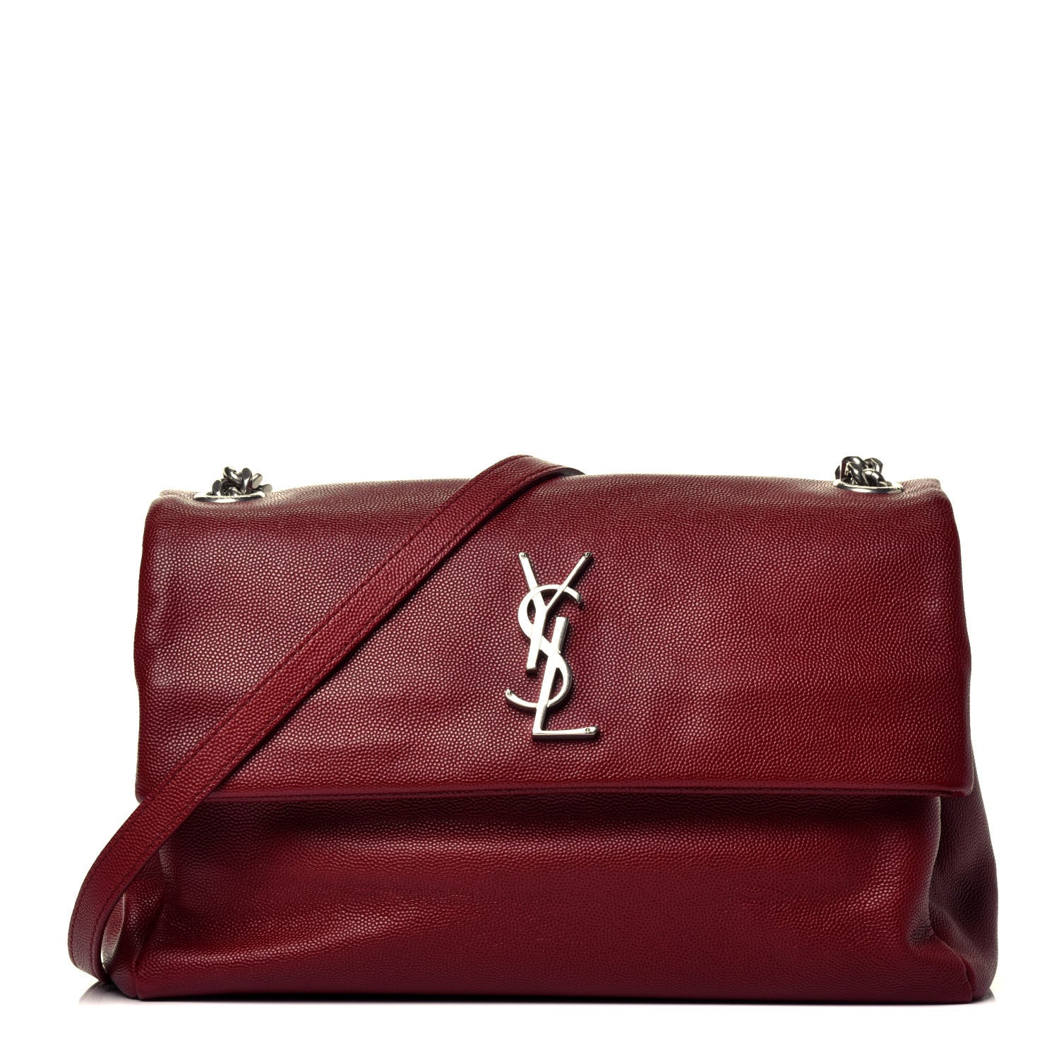 Saint Laurent Grain De Poudre Medium West Hollywood Monogram Fold-Over Palissandre 1 of 9