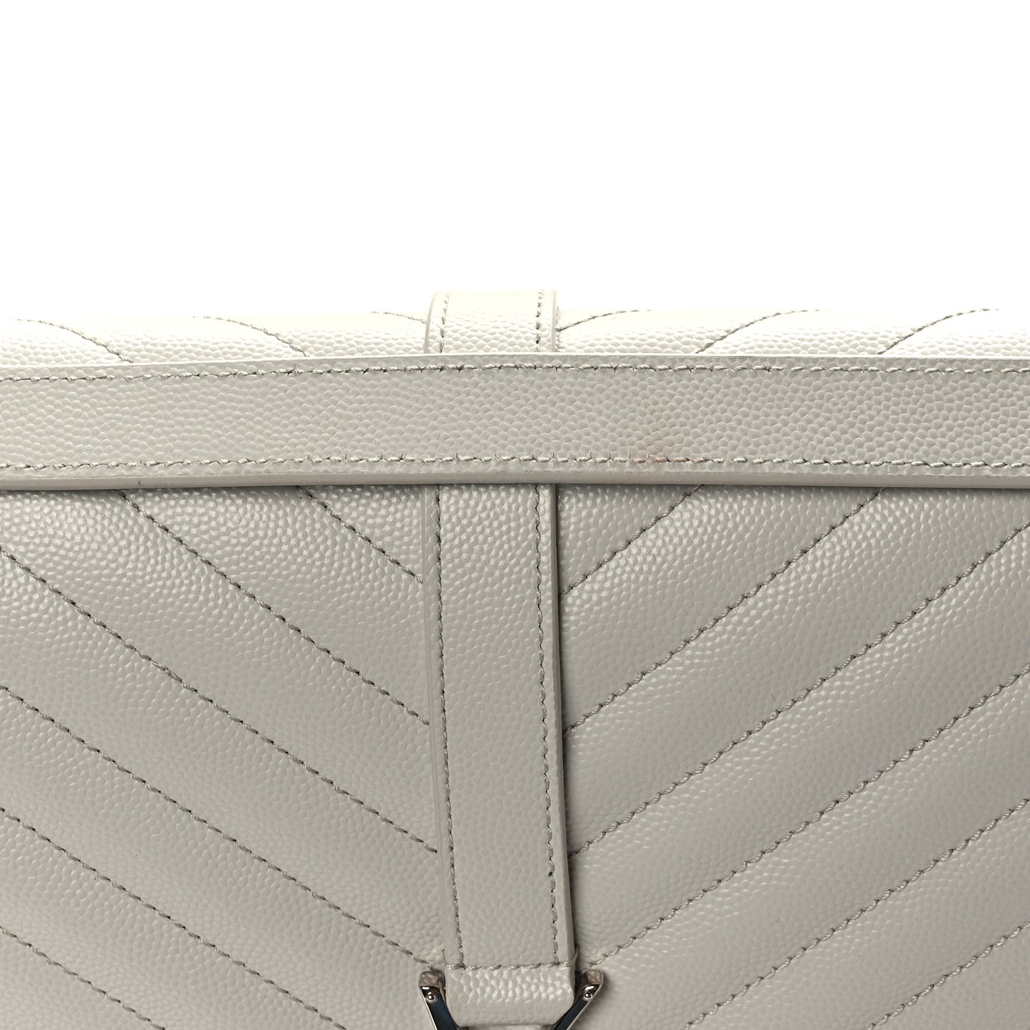 Grain De Poudre Matelasse Chevron Large Monogram Satchel Gris Perle
