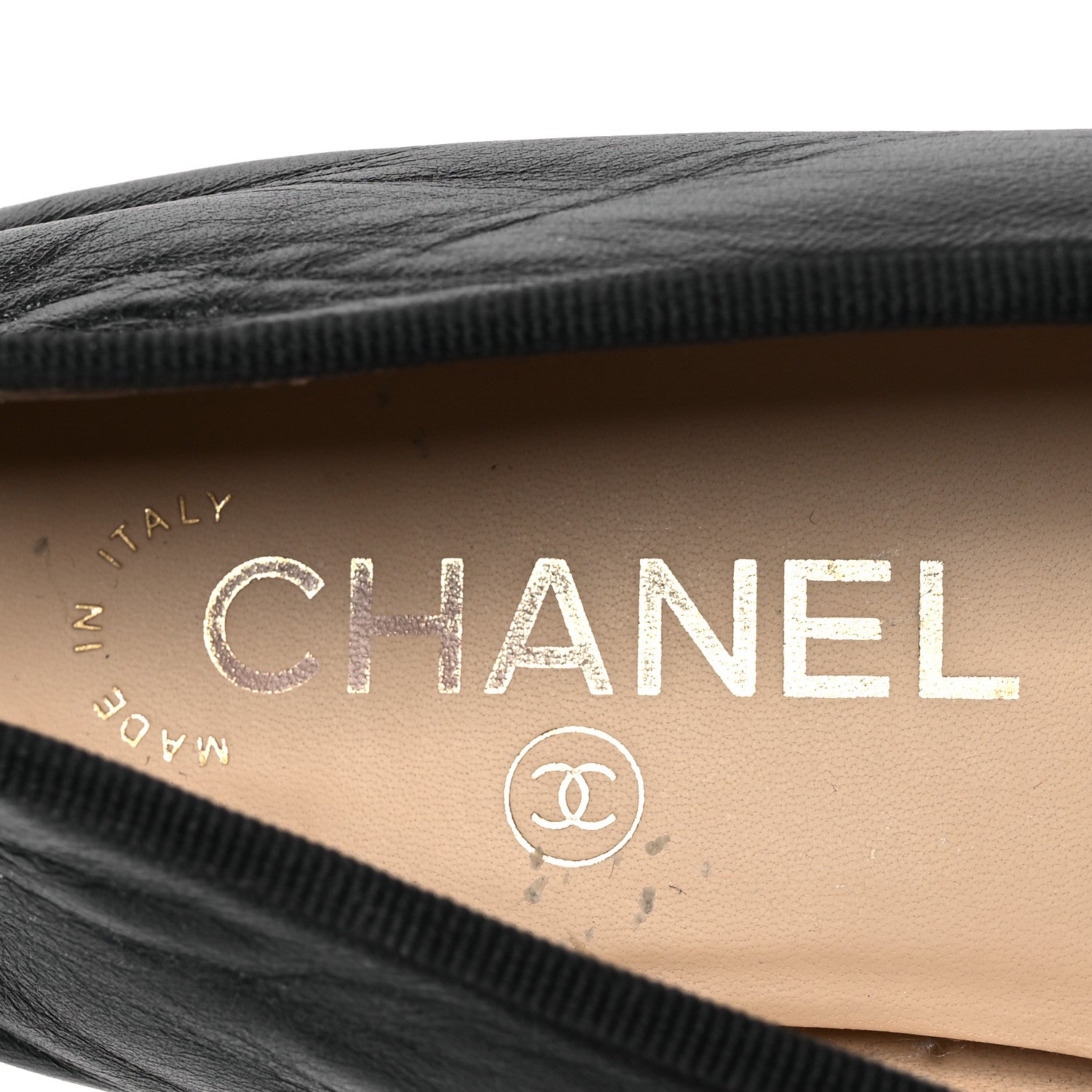 Chanel Lambskin Patent Cap Toe Ballerina Flats 38.5 Black 9 of 14