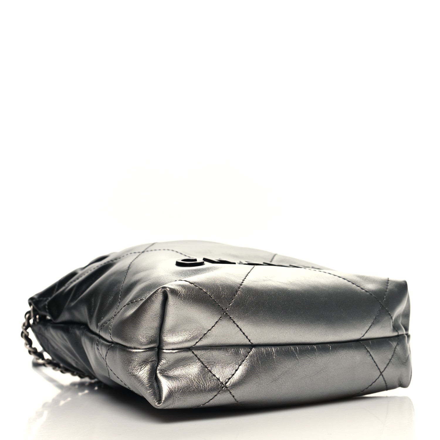 Chanel Metallic Shaded Calfskin Quilted Mini Chanel 22 Black Silver 4 of 11