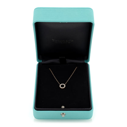 Tiffany 18K Rose Gold Diamond Mini Open Circle Pendant Necklace 6 of 6