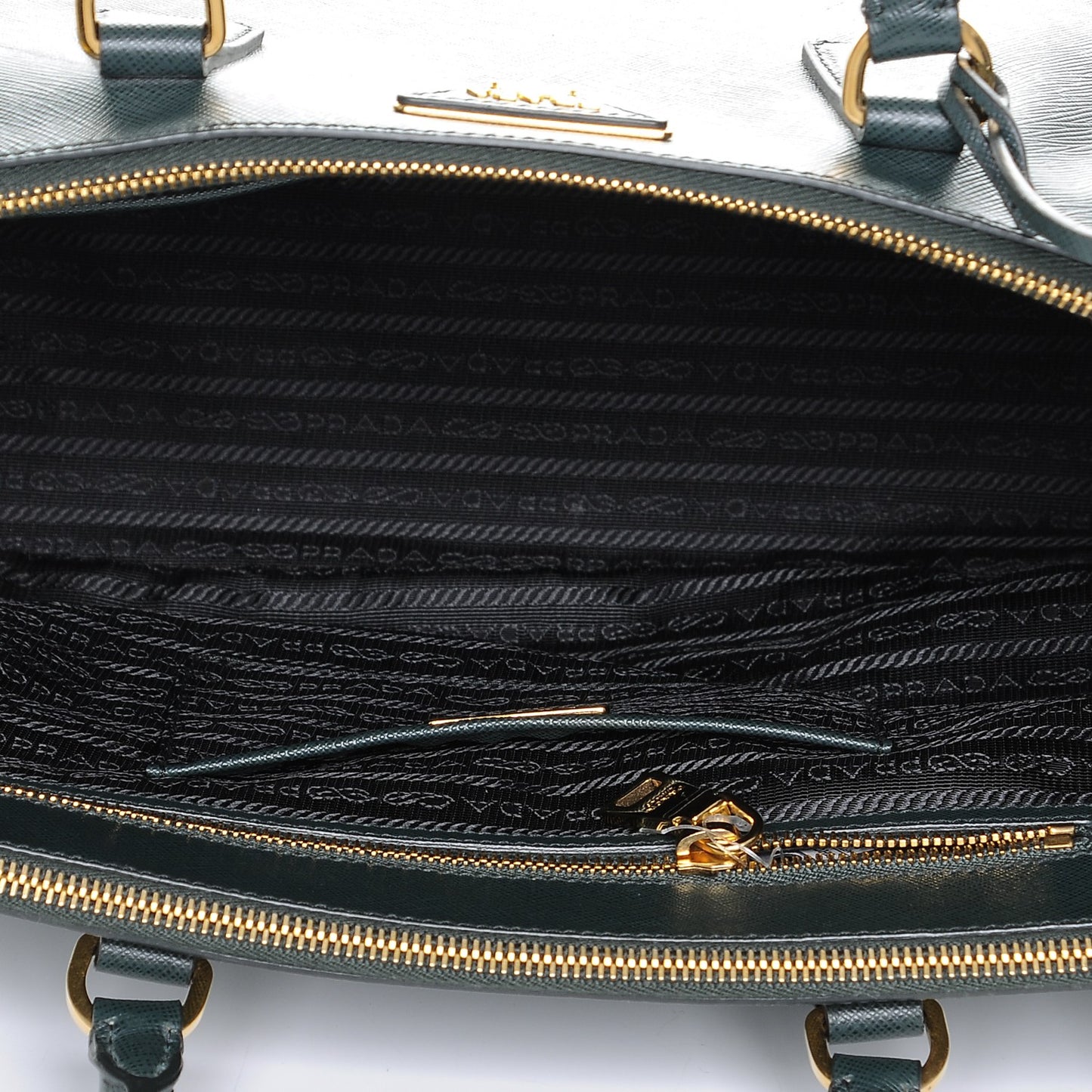 Saffiano Large Galleria Double Zip Tote Smeraldo