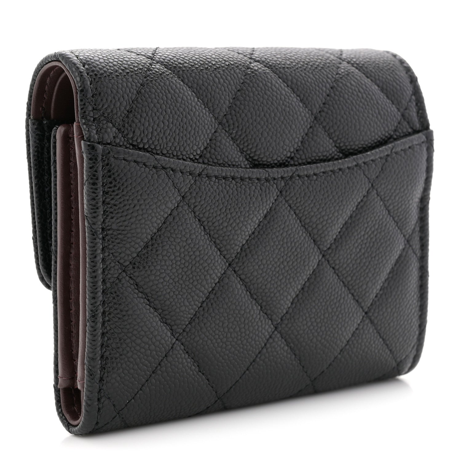 Chanel Caviar Quilted Compact Flap Wallet Black 3 of 7