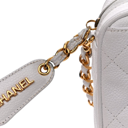 Chanel Caviar Quilted Camera Case White 15 of 16