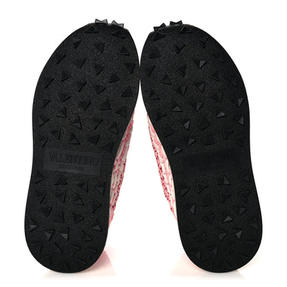 Valentino Garavani Fabric Crochet Womens Low Top Sneakers 38 Pink 5 of 7
