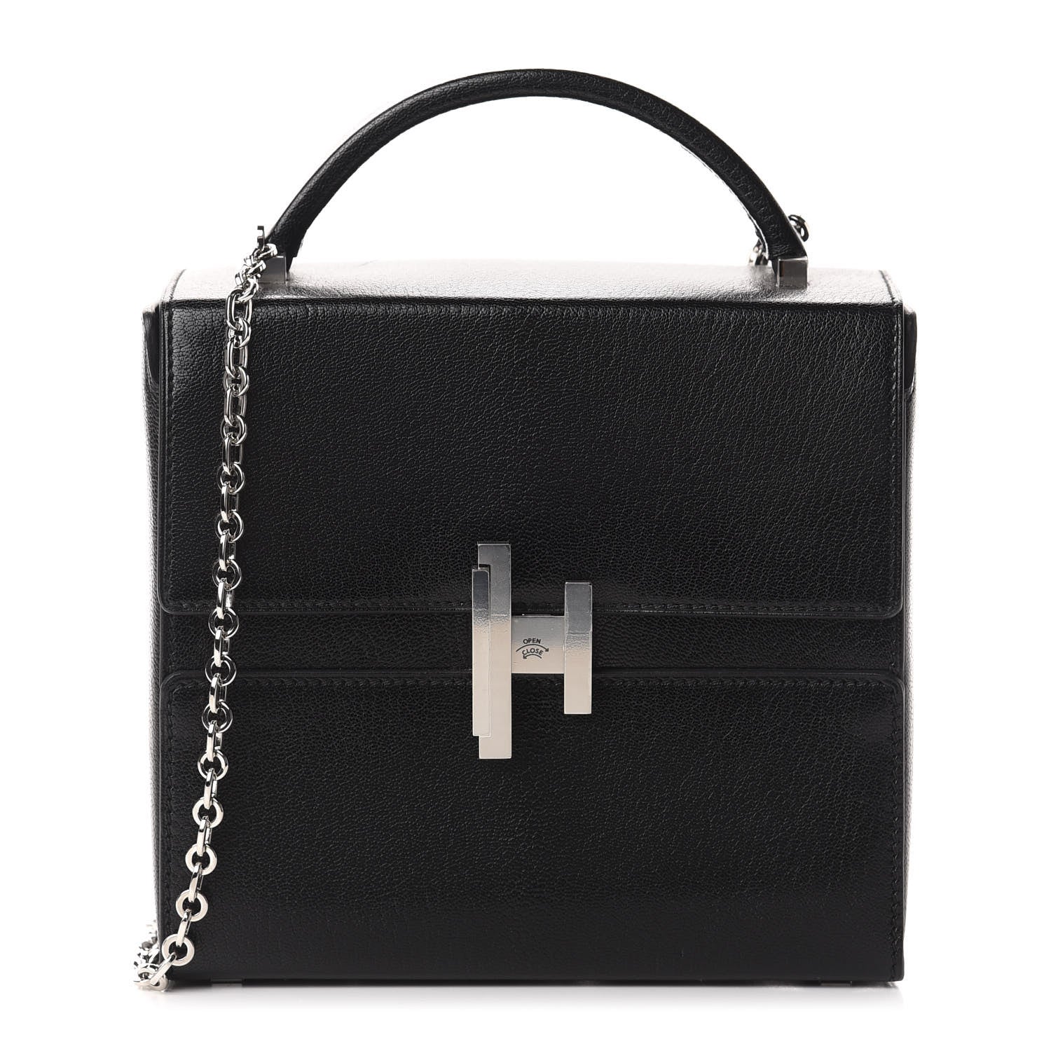 Hermes Chevre Chamkila Cinhetic Boxy Top Handle Bag Black 1 of 11