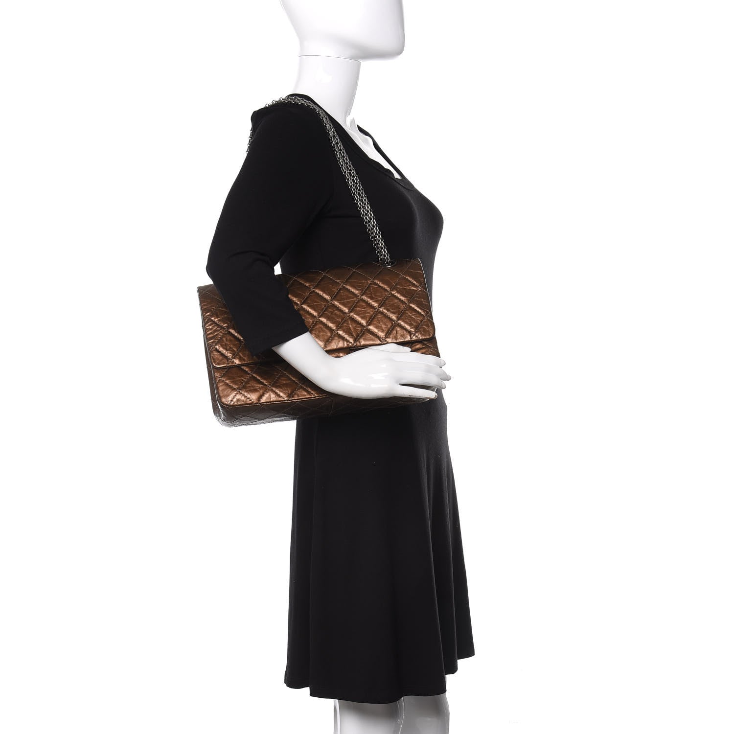 Chanel Metallic Aged Calfskin Quilted 2.55 Reissue 227 Flap Bronze 2 of 10