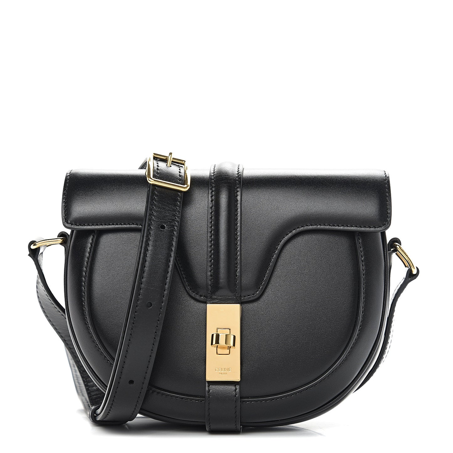 Satinated Calfskin Besace Small 16 Black