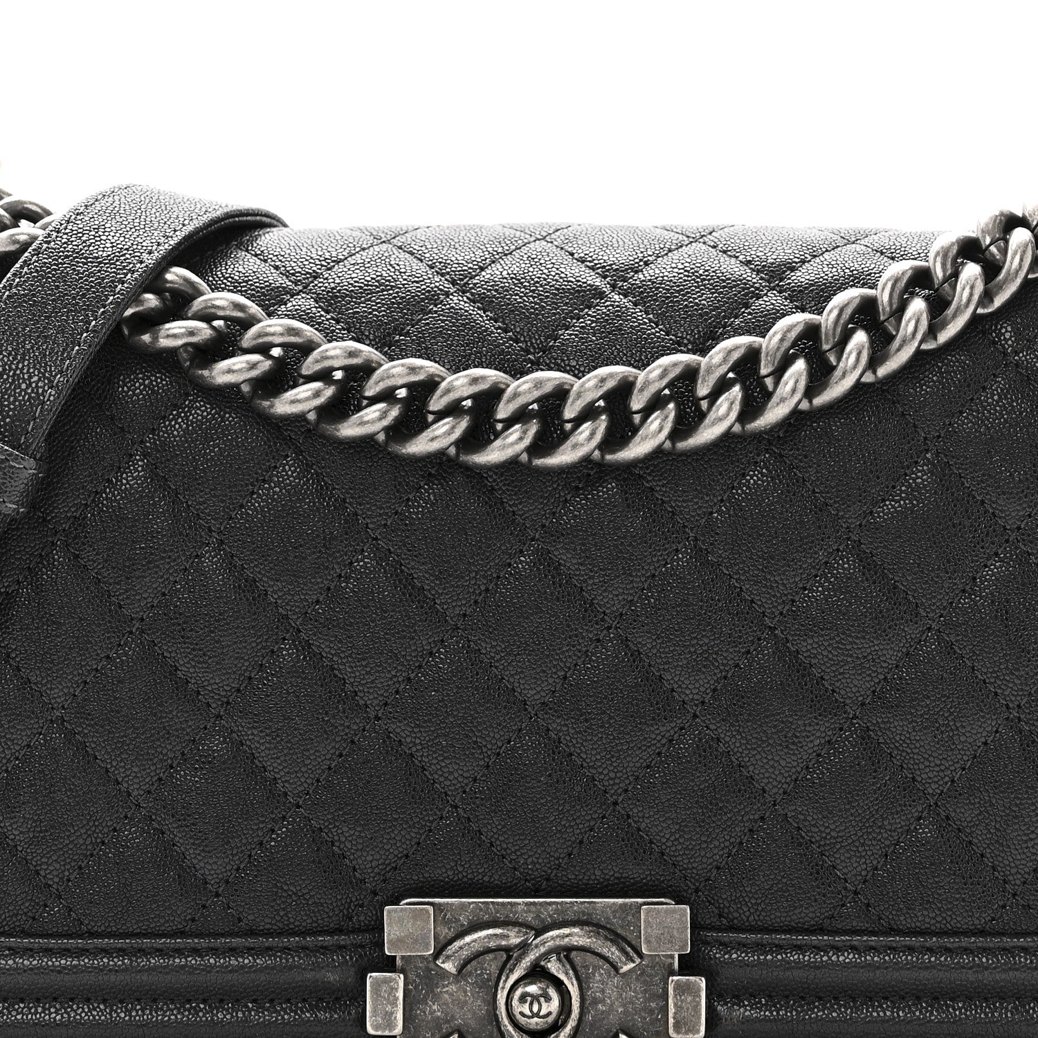 Chanel Caviar Quilted Medium Boy Flap Charcoal 8 of 10
