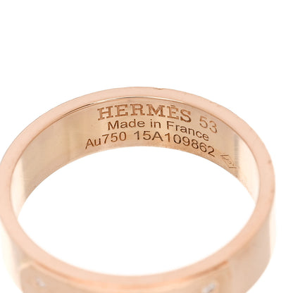 Hermes 18K Rose Gold Diamond PM Kelly Ring 53 6.5 4 of 5
