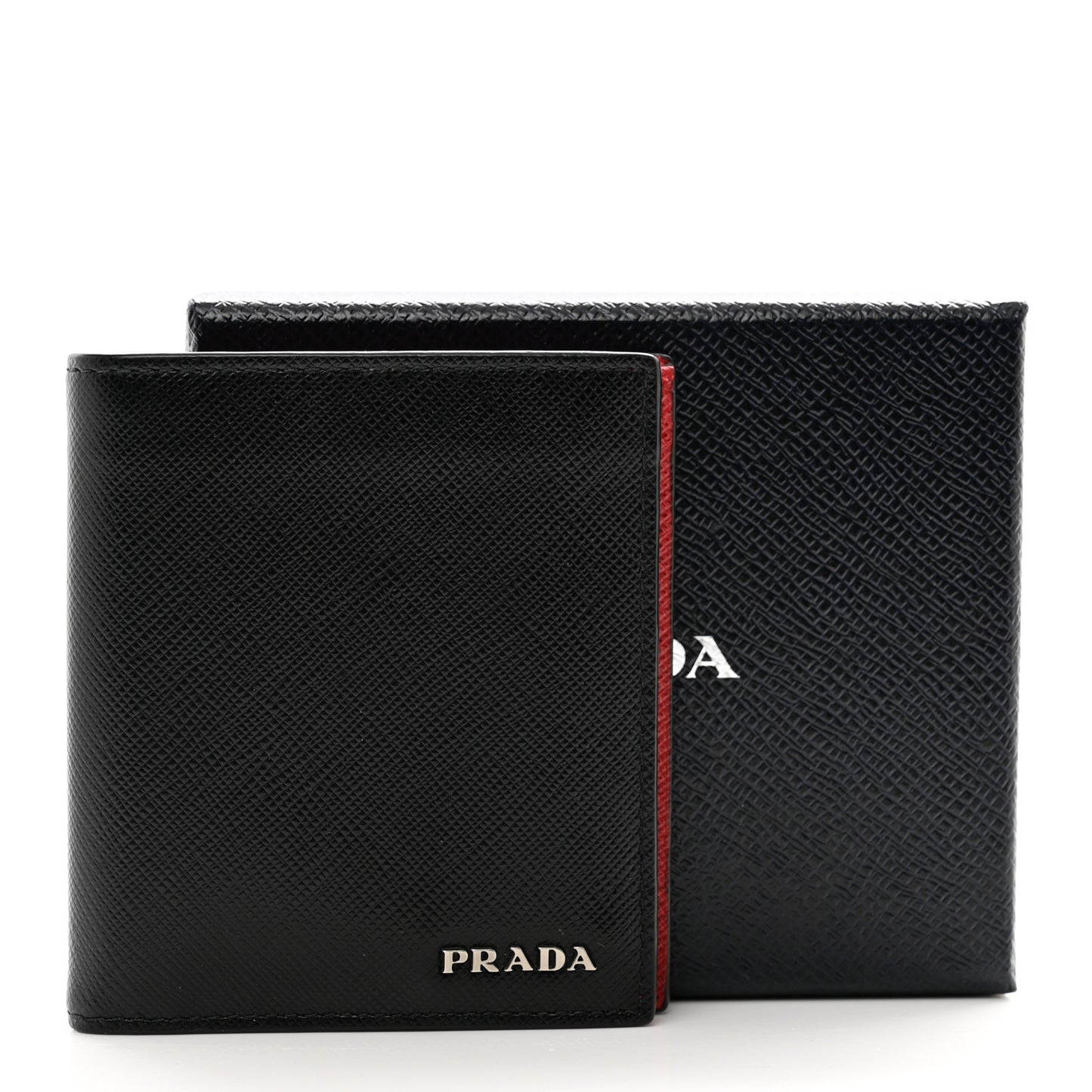Saffiano Bi-Fold Wallet Black Fuoco