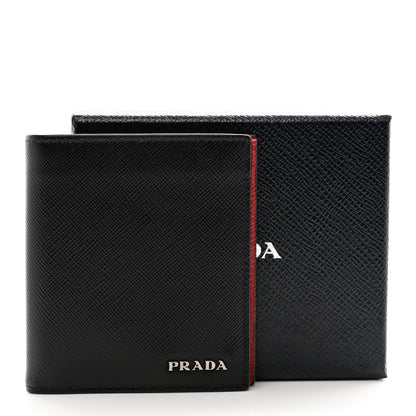 Prada Saffiano Bi-Fold Wallet Black Fuoco 8 of 8