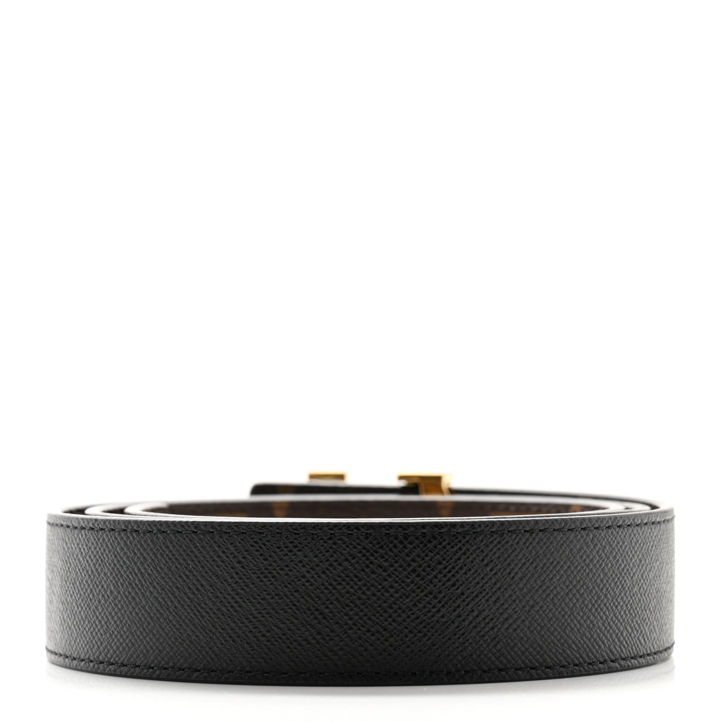 Calfskin Monogram 30mm LV Initiales Reversible Belt  90 36 Black