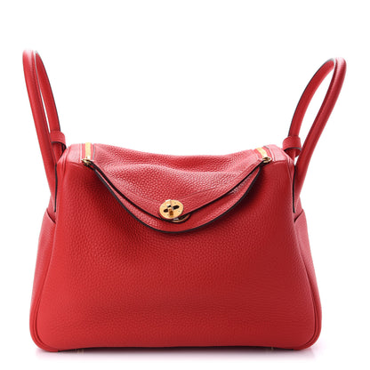 Hermes Taurillon Clemence Lindy 30 Rouge De Coeur 1 of 9
