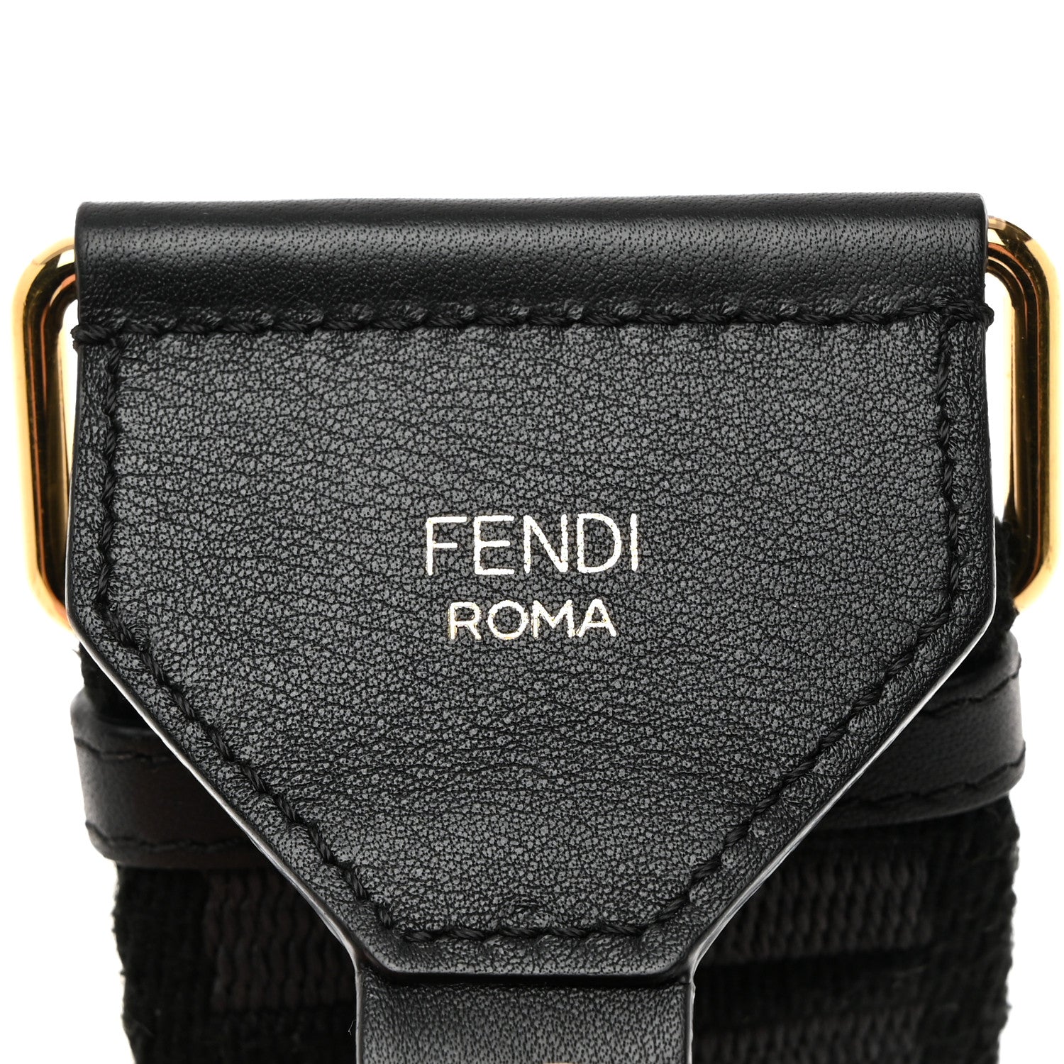 Fendi Ribbon Vitello Seta FF 1974 Adjustable Strap You Black 3 of 5