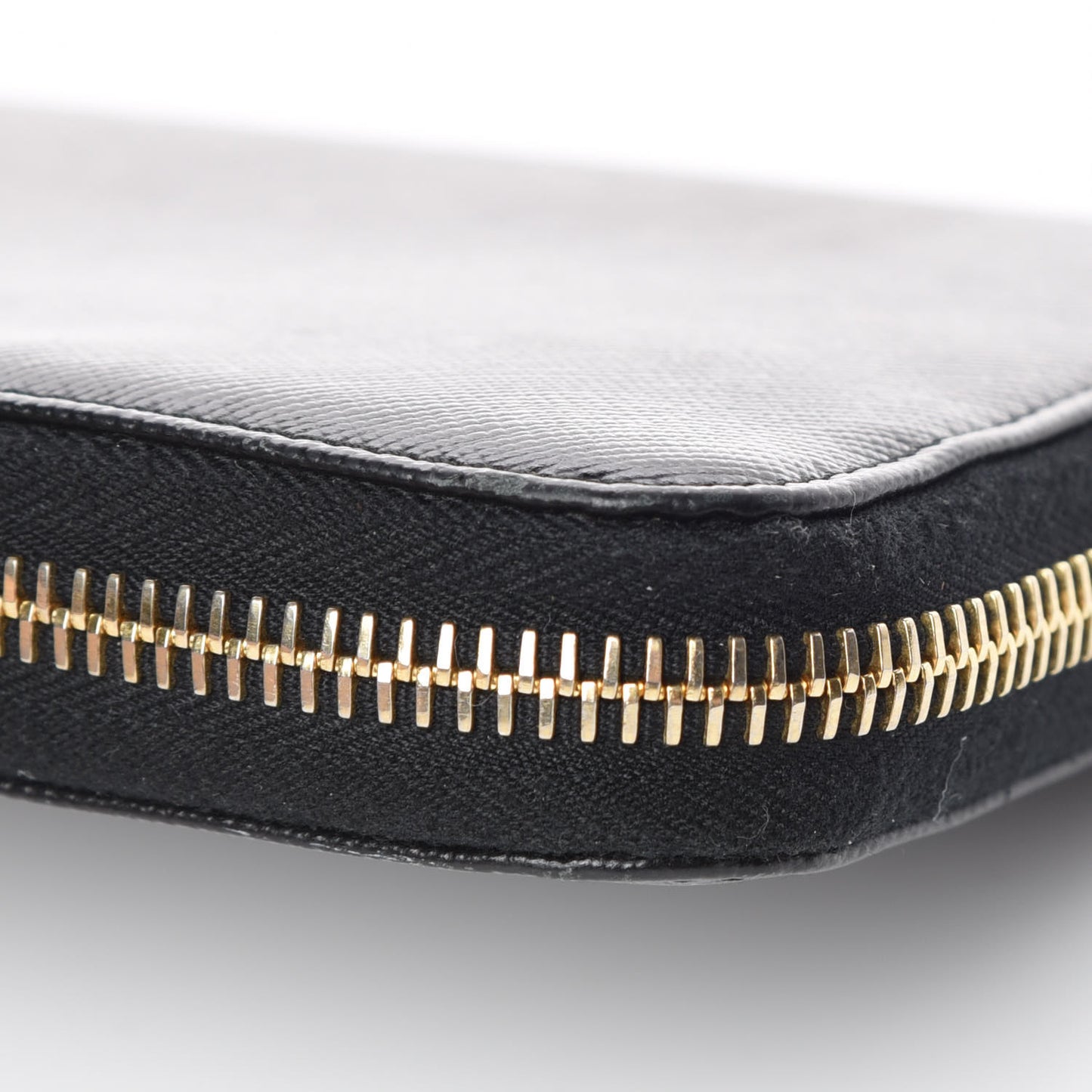 Saffiano Colour Zip Around Wallet Black Peonia