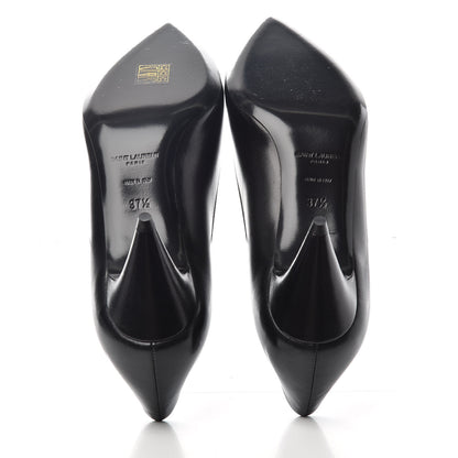 Saint Laurent Calfskin Bow Anais Pumps 37.5 Black 6 of 10