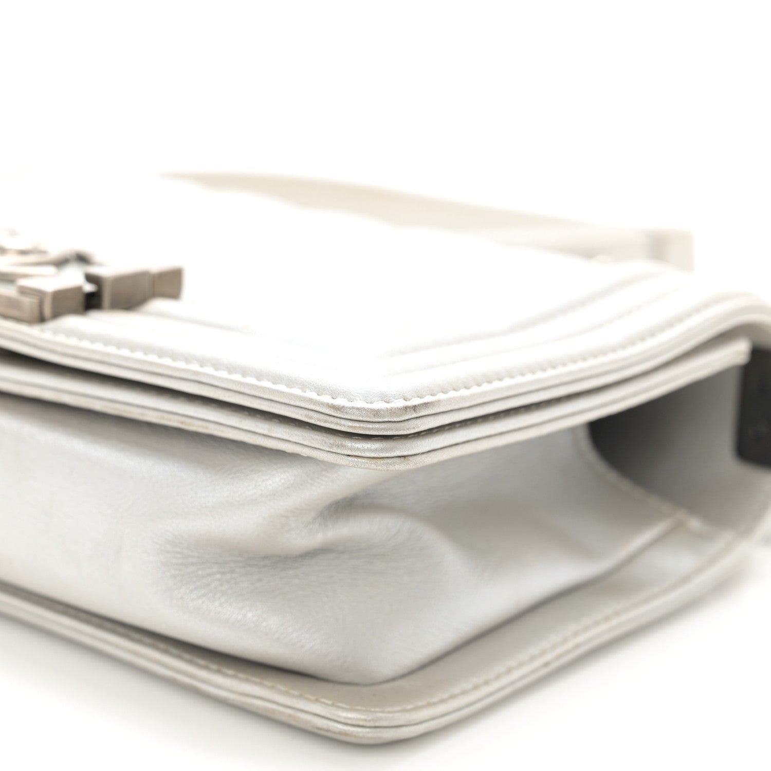 Chanel Metallic Lambskin Quilted Small Boy Flap Silver 8 of 13