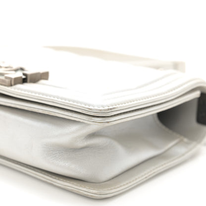 Chanel Metallic Lambskin Quilted Small Boy Flap Silver 8 of 13