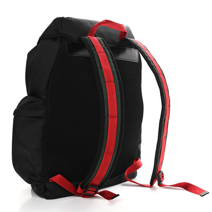 Gucci Techno Canvas Web Double Buckle Backpack Black 3 of 10