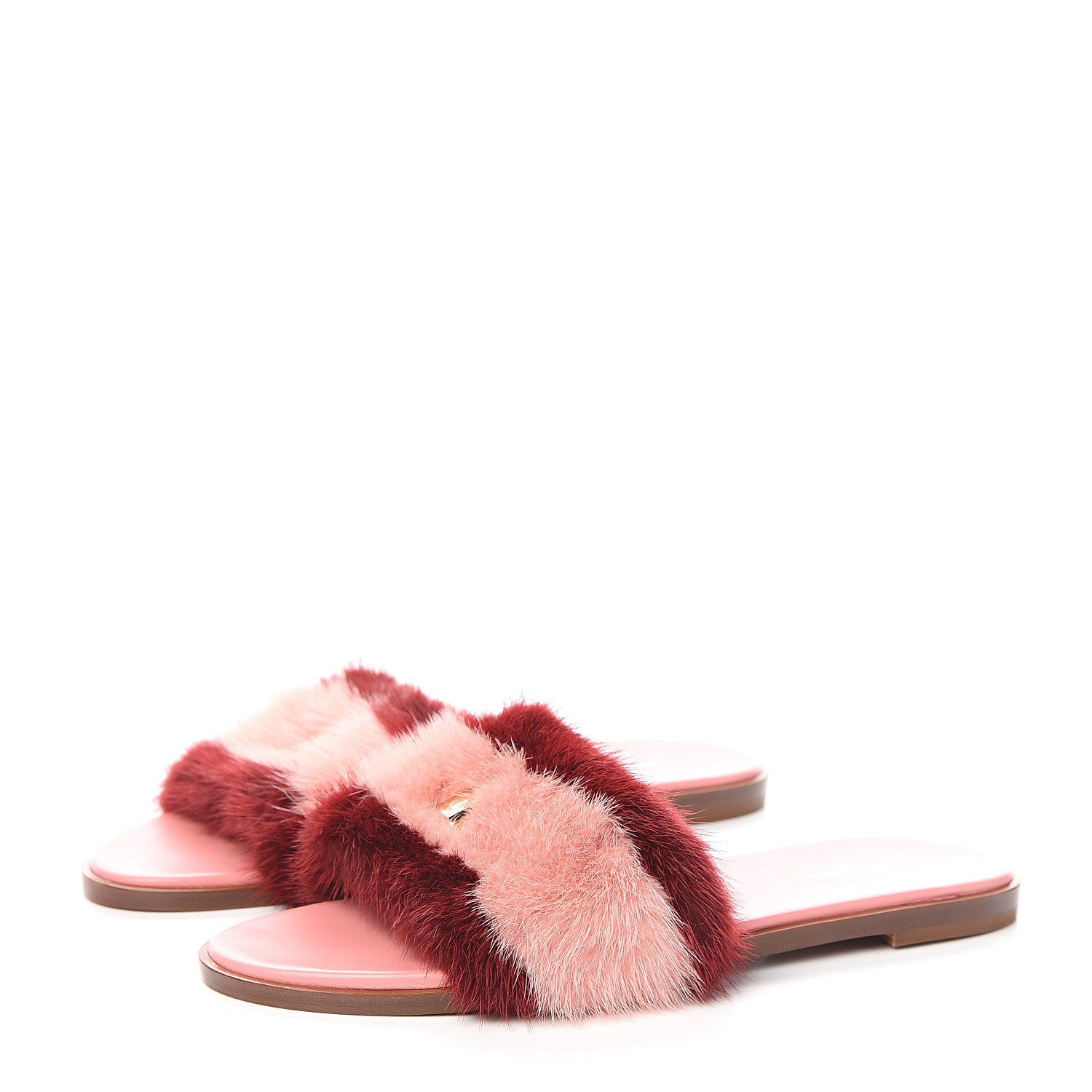 Louis Vuitton Mink Fur Lock It Flat Mule 41 Bordeaux 3 of 8