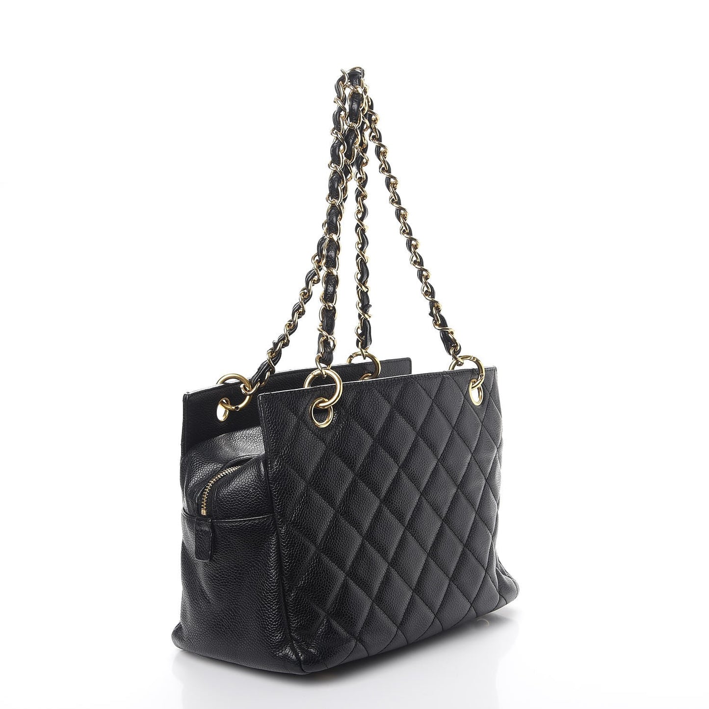 Caviar Quilted Petit Timeless Tote PTT Black